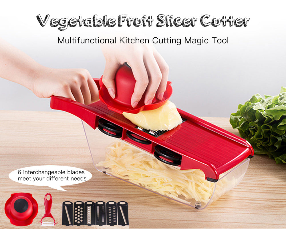 Multi Blade Multi Cut Plastic Vegetable Cutter Dicer Slicer Peeler with Steel Blade Slicer