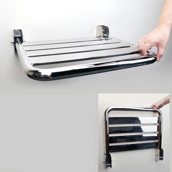 304 Waterproof Stainless Steel Bathroom / Foyer Wall Mounted Folding Chair Stool