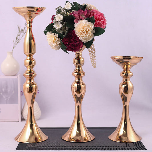 Romantic Vintage Style Gold Candlestick Ornament Decor