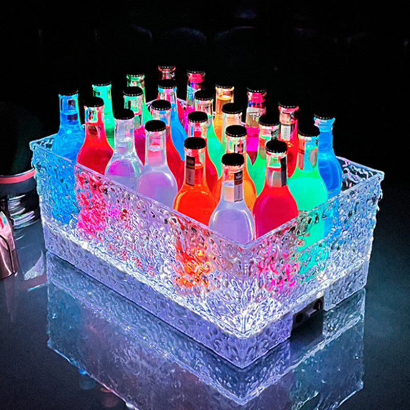 Softly-Lit Transparent Textured Champagne-Bucket Beer-Chiller Drinks Icer