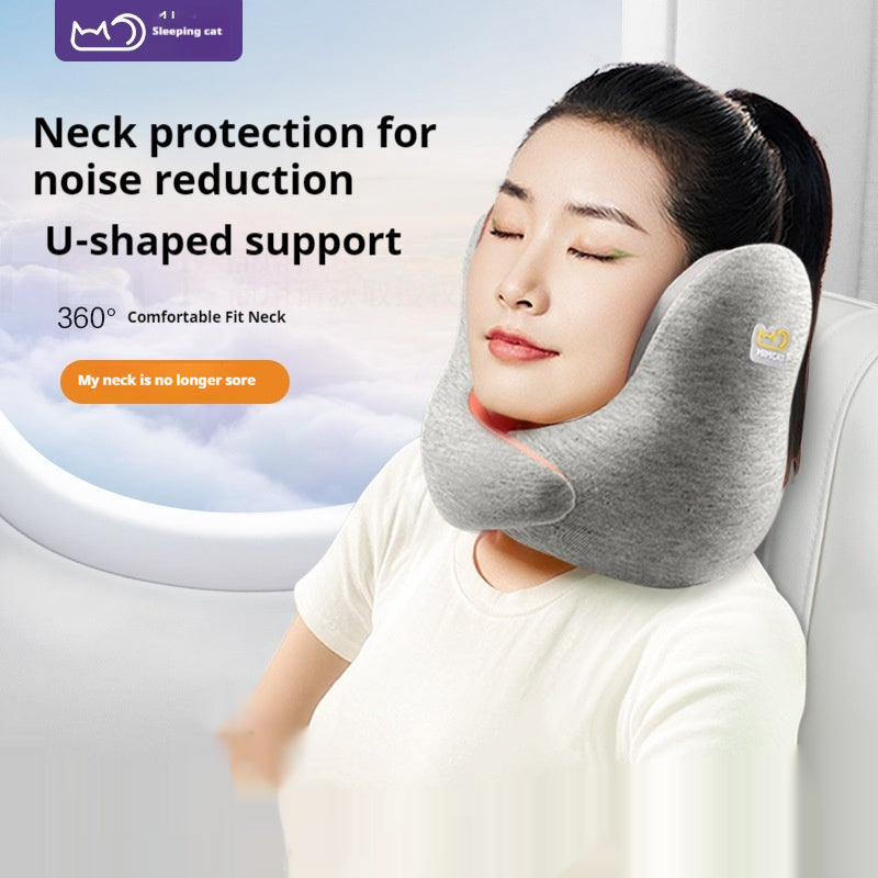 Noise Reduction Soundproof Travel Memory Foam U-shaped Travel Support Pillow