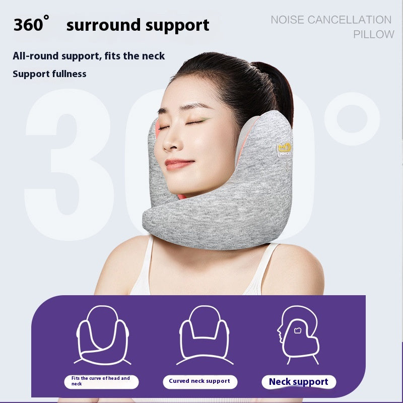 Noise Reduction Soundproof Travel Memory Foam U-shaped Travel Support Pillow