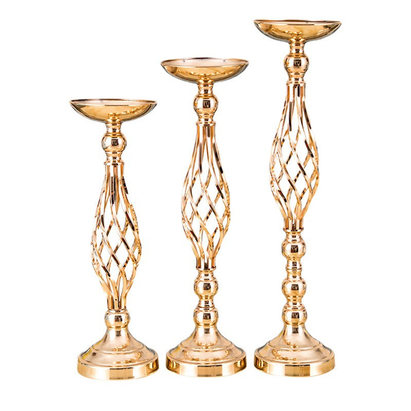 Golden or Silver Spiral Table Decorative Candlesticks