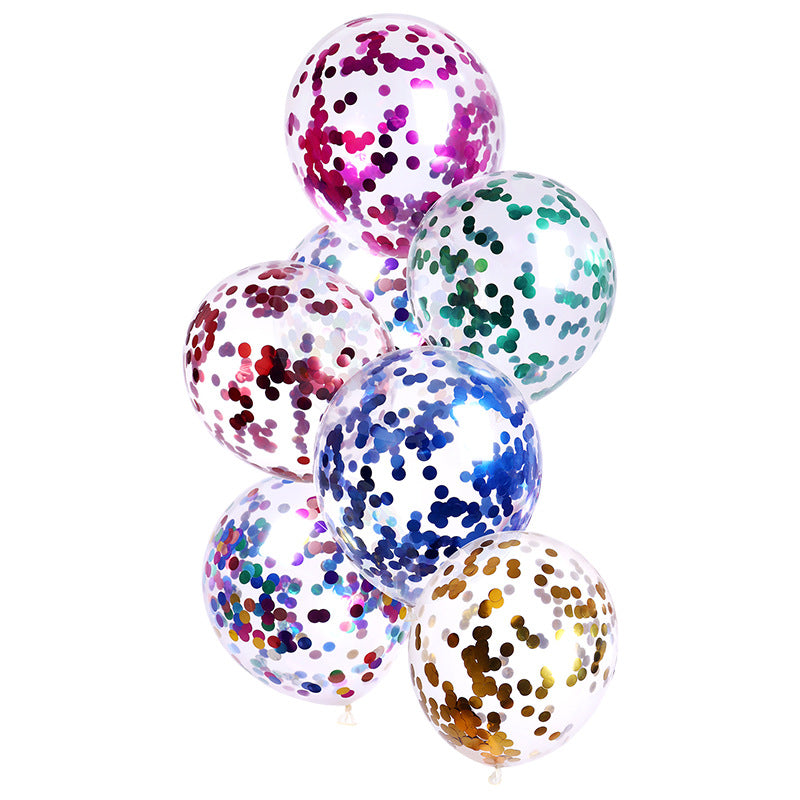 Strong Transparent Multicolour Latex Balloon Sequin Decorations Party Supplies 6 Packs