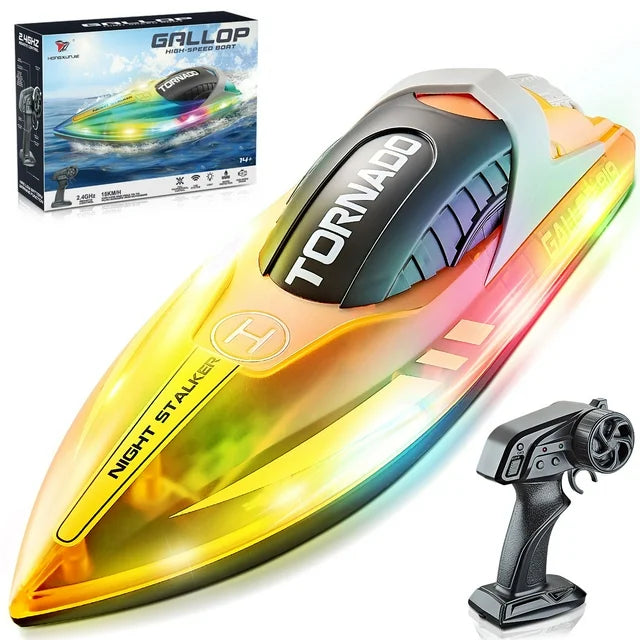 Fun-Tastic High Speed Remote Control Toy Speed Boat with LED Lights Electric Waterproofed