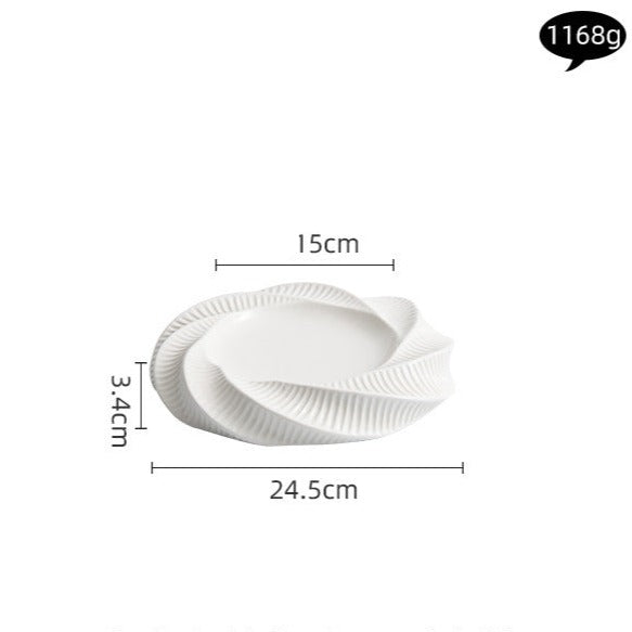 Spiral Embossed Raised Double Layered Specialty Dining / Desert Plate Dish