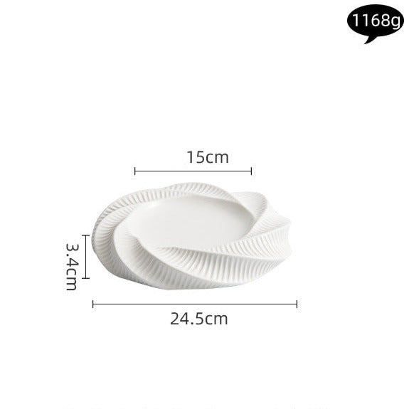 Spiral Embossed Raised Double Layered Specialty Dining / Desert Plate Dish