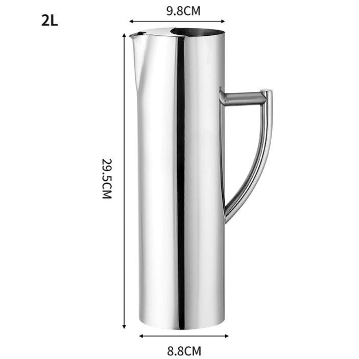 Stainless Steel Mirror Polish Vertical Water, Wine, Juice Pouring Kettle Jug