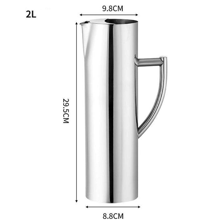 Stainless Steel Mirror Polish Vertical Water, Wine, Juice Pouring Kettle Jug