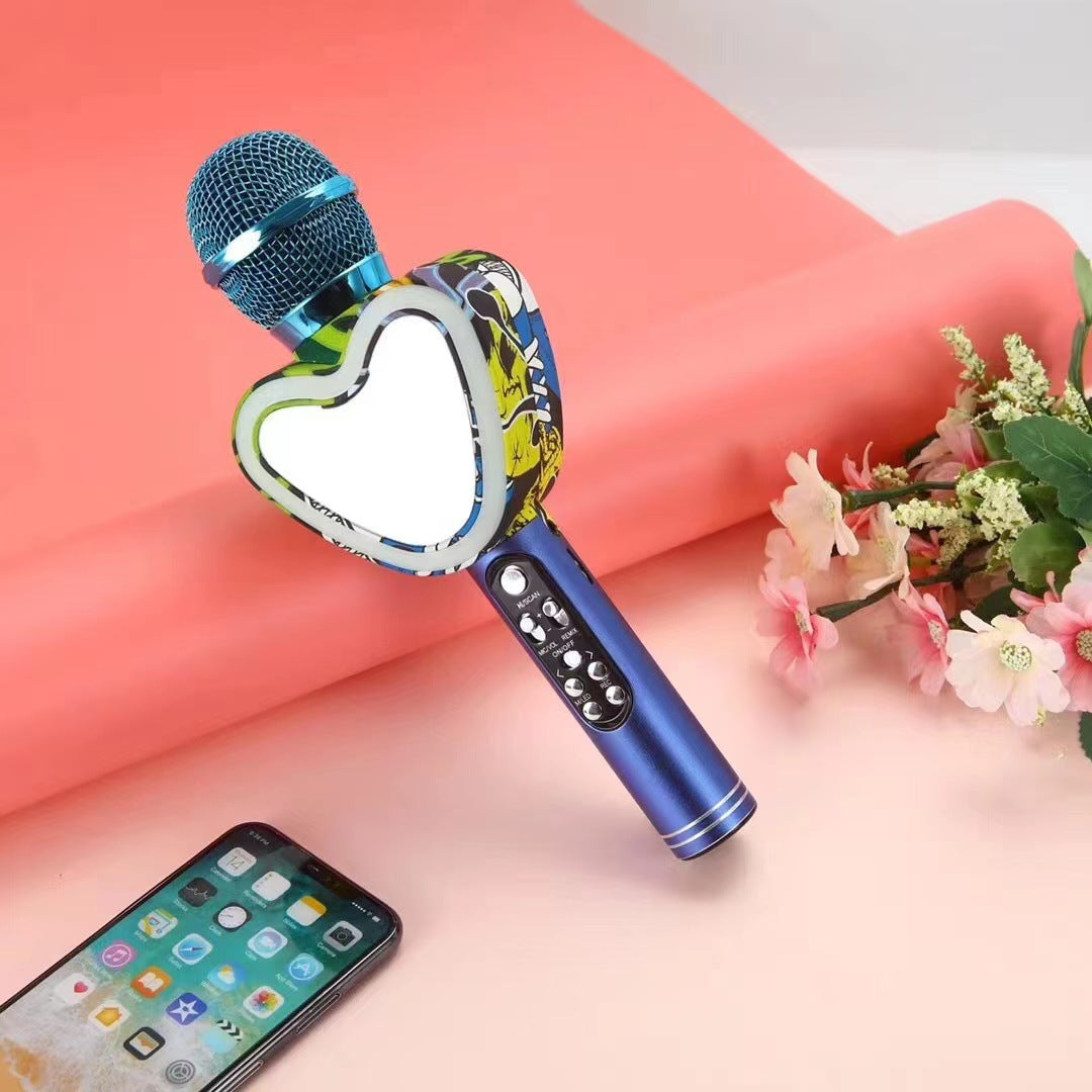 Heart Shaped Wireless Bluetooth Microphone Karaoke