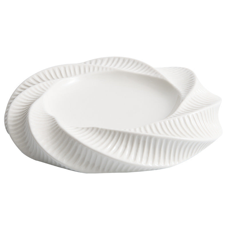 Spiral Embossed Raised Double Layered Specialty Dining / Desert Plate Dish