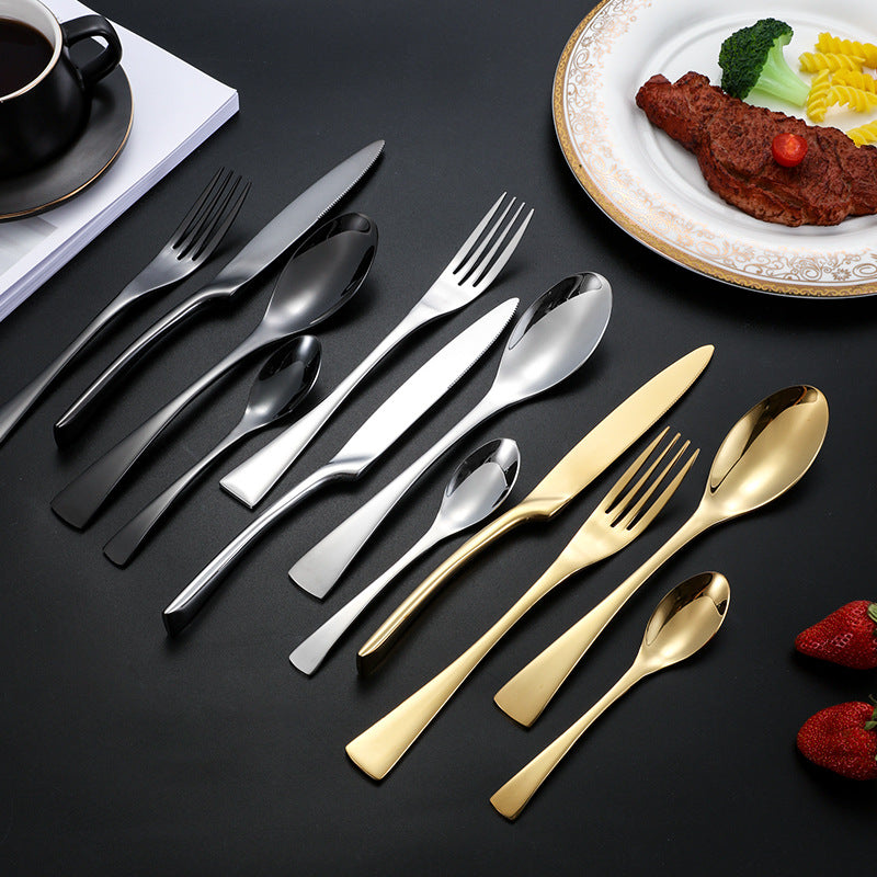 Finely Weighted Steak Knife, Fork, Spoon, Teaspoon Fine Dining Cutlery Set