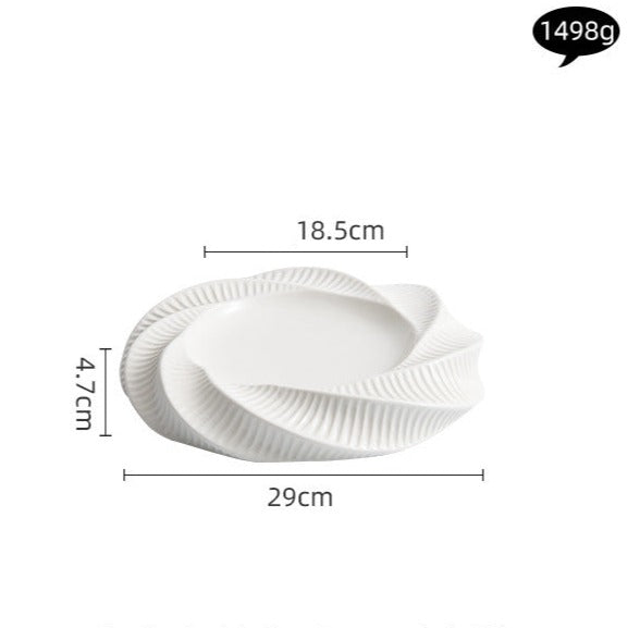 Spiral Embossed Raised Double Layered Specialty Dining / Desert Plate Dish