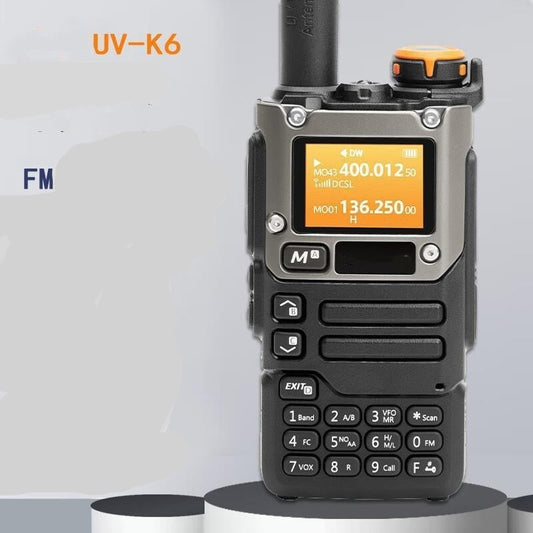 UV-K6 Walkie Talkie, high-power one click frequency pairing, aviation multi band wireless outdoor civilian FM handheld radio