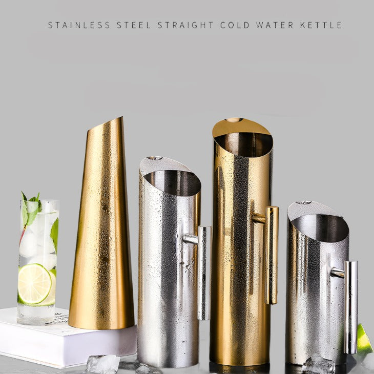 Stainless Steel Mirror Polish Vertical Water, Wine, Juice Pouring Kettle Jug