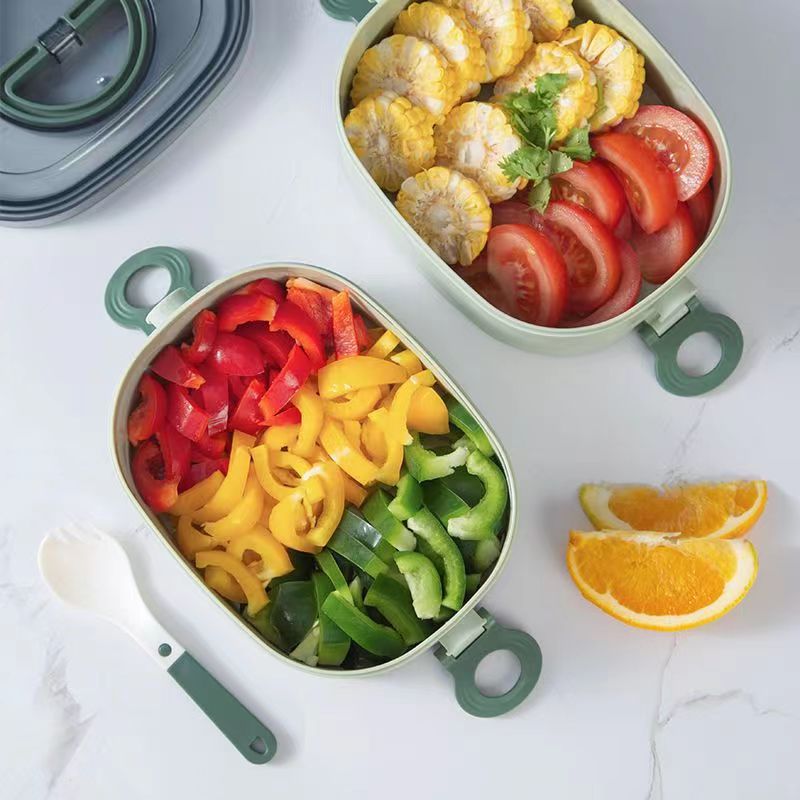 Food Grade Plastic or Stainless Steel 1 2 3 Multi Layer Microwaveable Lunch Box - Elipse Shaped