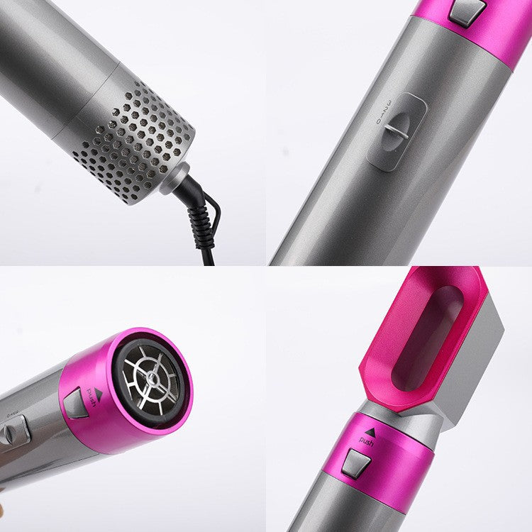 Premium Quality Ultra Feminine White Gold Black Pink Silver Red Gray New Hair Dryer: 5-in-1 Dryer Brush Comb Curler Set Upgraded Version