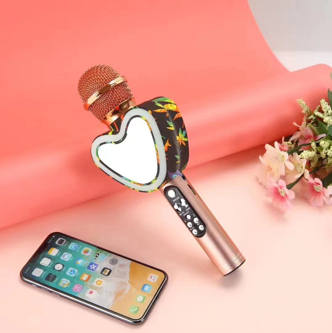 Heart Shaped Wireless Bluetooth Microphone Karaoke