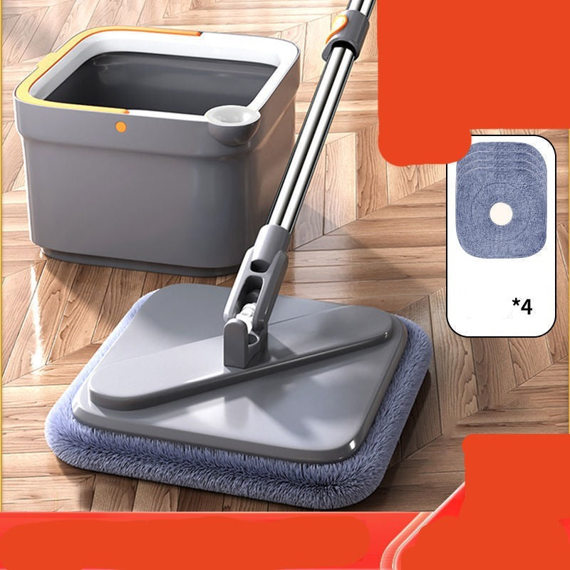 Floor Cleaning Mop - Smart, Stress Free, No Squeezing Mechanism that flattens to reach tight corners