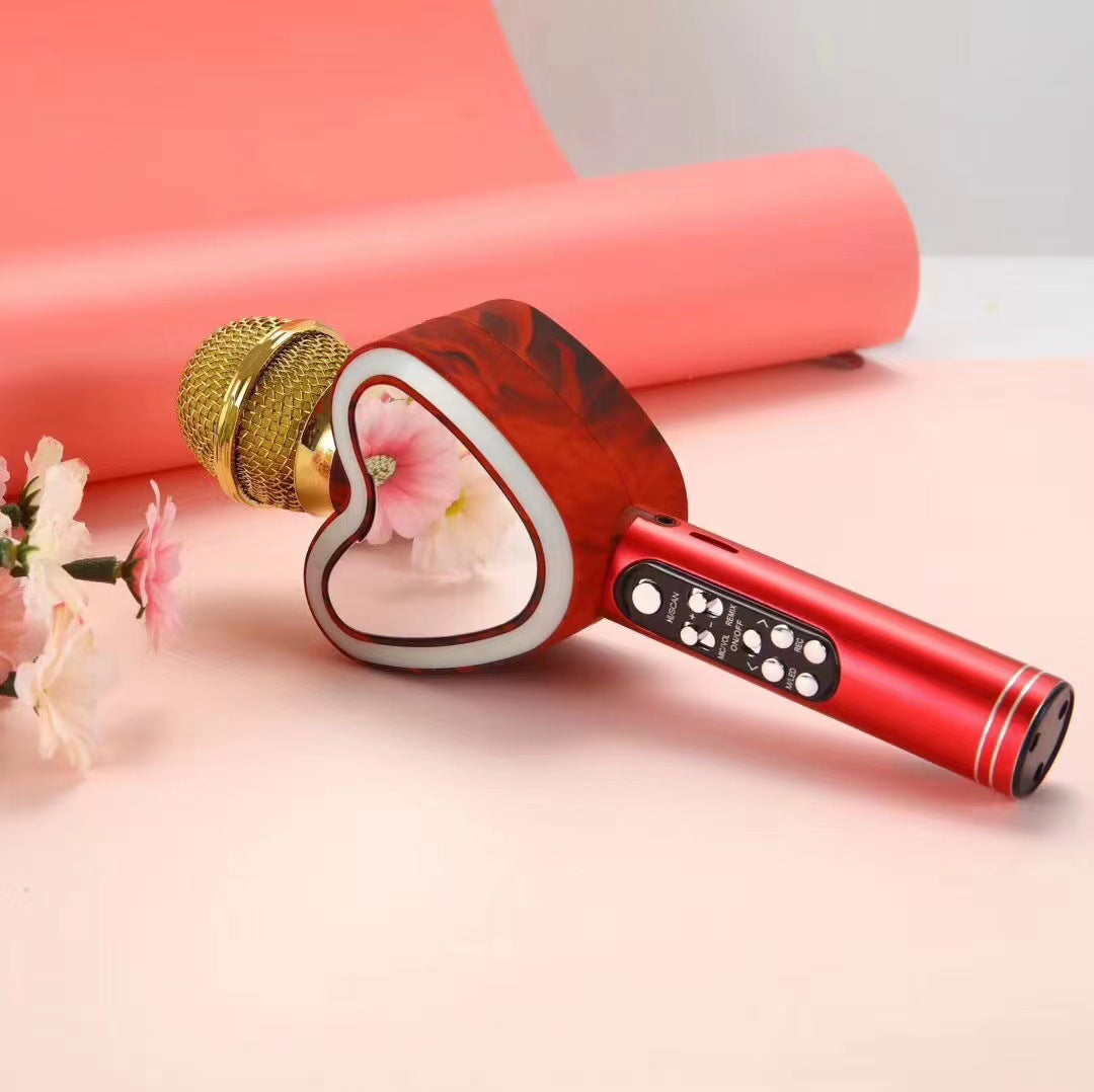 Heart Shaped Wireless Bluetooth Microphone Karaoke