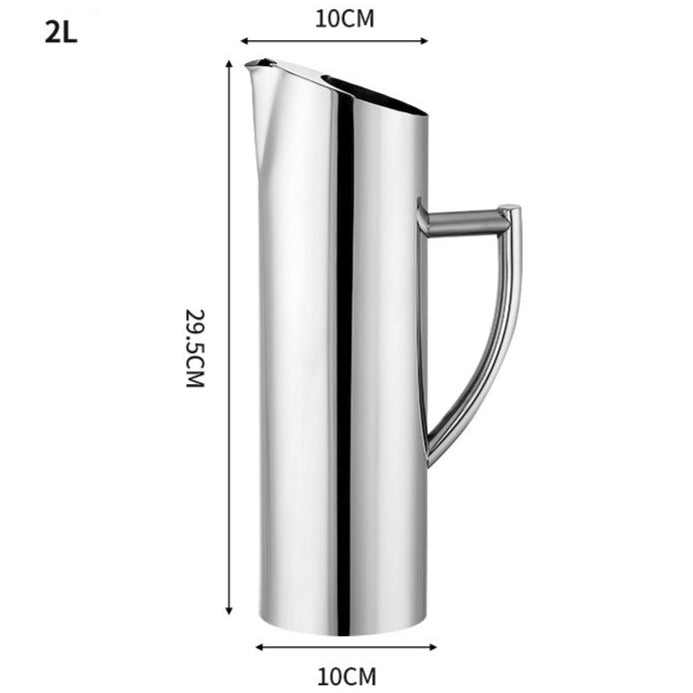 Stainless Steel Mirror Polish Vertical Water, Wine, Juice Pouring Kettle Jug