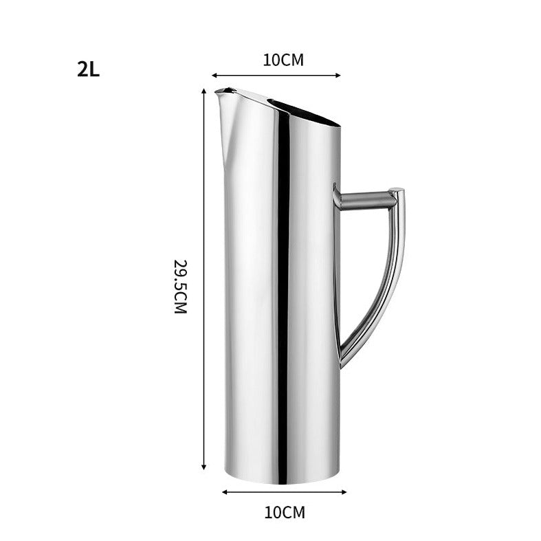 Stainless Steel Mirror Polish Vertical Water, Wine, Juice Pouring Kettle Jug