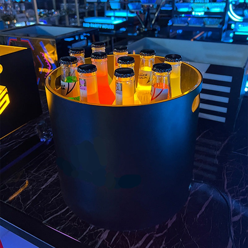 Softly-Lit Transparent Textured Champagne-Bucket Beer-Chiller Drinks Icer