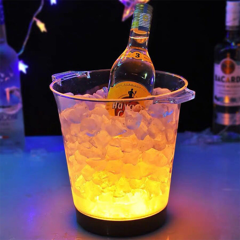 Softly-Lit Transparent Textured Champagne-Bucket Beer-Chiller Drinks Icer