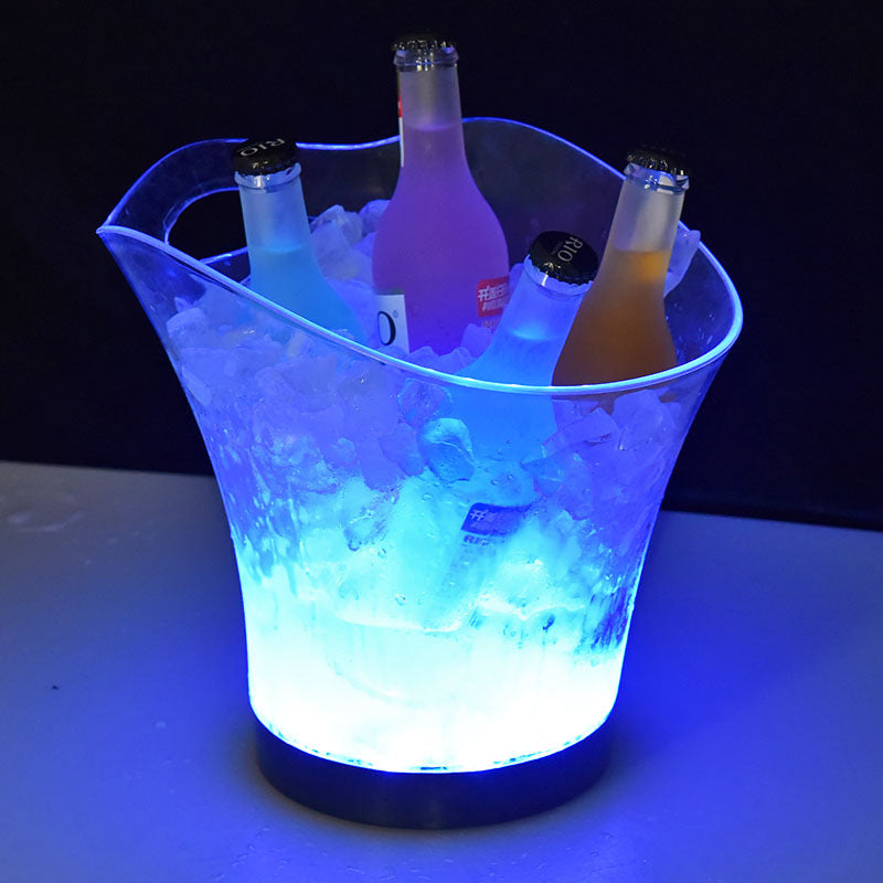 Softly-Lit Transparent Textured Champagne-Bucket Beer-Chiller Drinks Icer