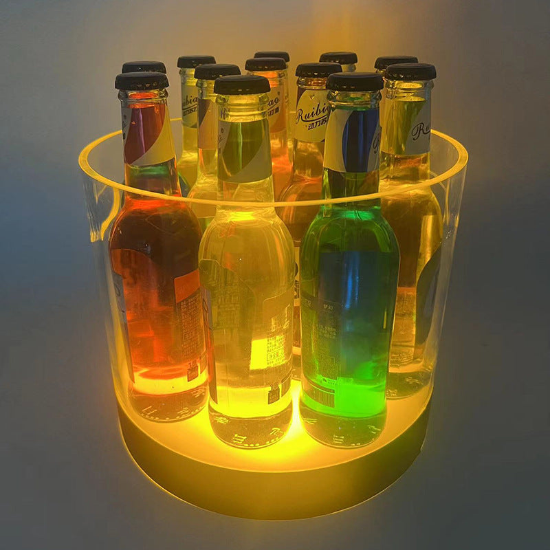 Softly-Lit Transparent Textured Champagne-Bucket Beer-Chiller Drinks Icer