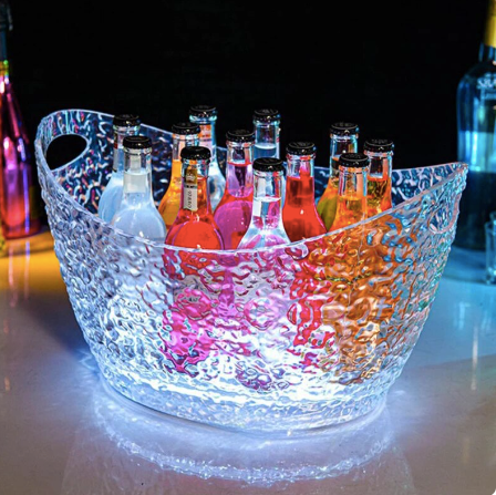 Softly-Lit Transparent Textured Champagne-Bucket Beer-Chiller Drinks Icer