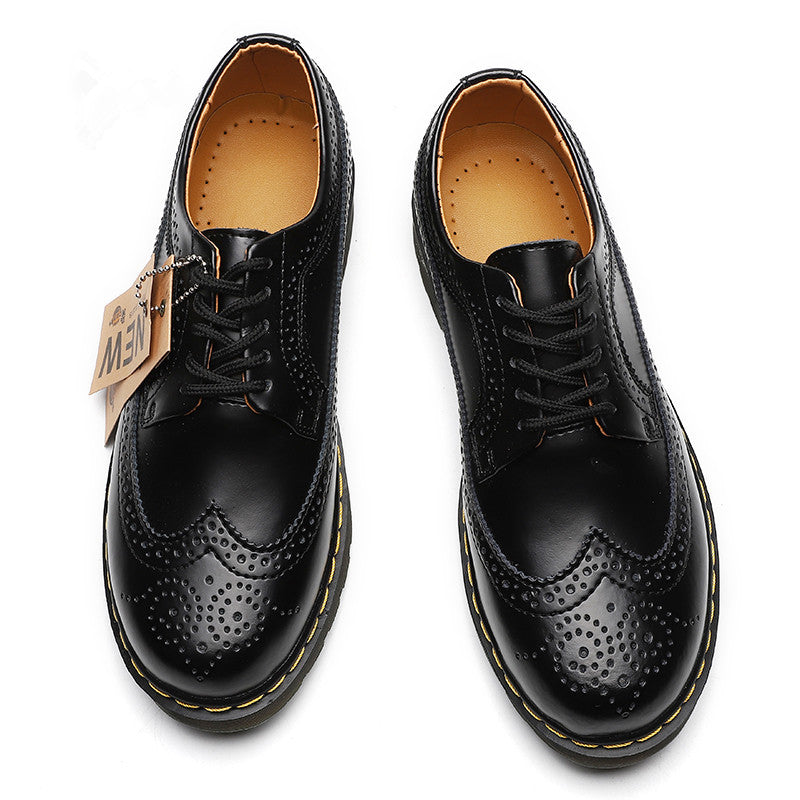 Unisex Low Rise Doc Martin Brogue Lace Up Shoes Genuine Leather