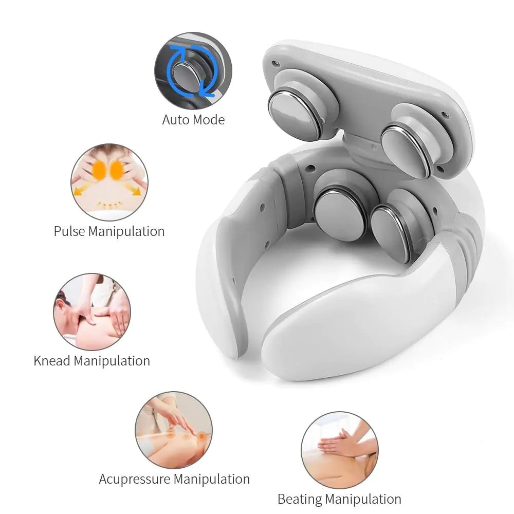 4D Neck Massager for Relief of Chronic Neck Pain - Remote Control