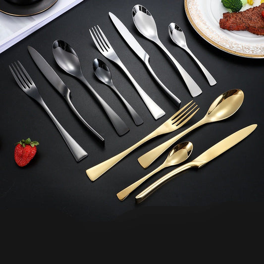 Finely Weighted Steak Knife, Fork, Spoon, Teaspoon Fine Dining Cutlery Set