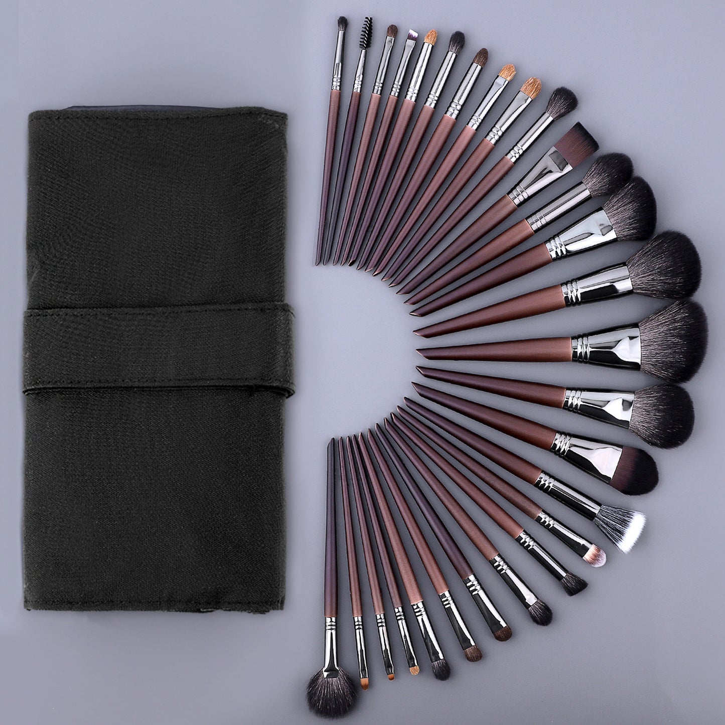 26-28 Brush Professional Calibre Makeup Set made with Premium Animal Hair, Wool & Wooden Handles