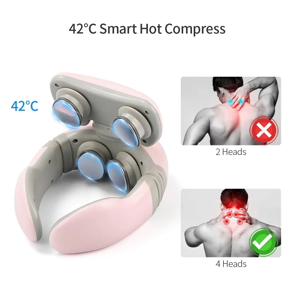 4D Neck Massager for Relief of Chronic Neck Pain - Remote Control